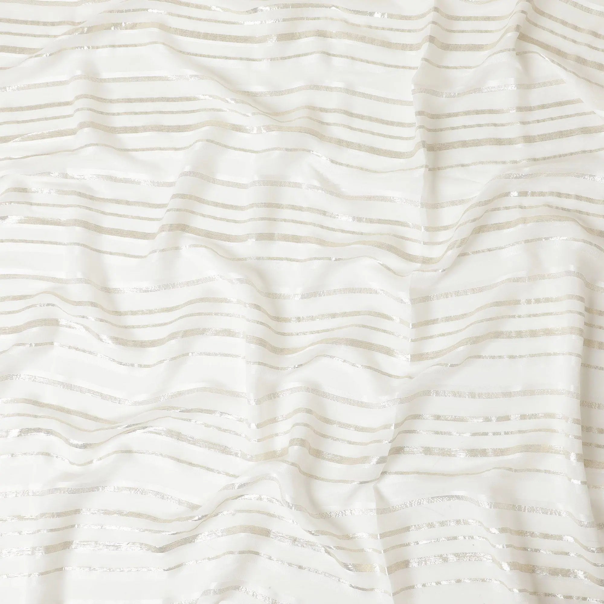 Garbasaar Pattern Off white Premium pure silk chiffon garbasaar with gold metallic lurex ...