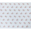 Powder blue premium pure cotton voile fabric with sage green, beige and crimson red embroidery in floral design-D13696