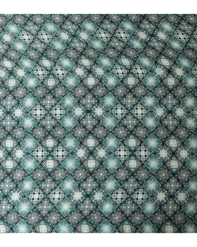 قماش ساتان حريري خالص مطبوع متعدد الألوان بتصميم تجريدي-D13219