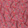 Magenta pink cotton voile fabric with multicolor print in fancy design-D15418 Regal Fabrics