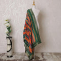 Multicolor Synthetic dupatta with gold jacquard in fancy design-D14966 Regal Fabrics