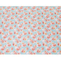 Tiffany blue uragiri cotton voile fabric with same tone jacquard having light pink, salmon peach and mustard yellow print n floral design-D10486 Regal Fabrics