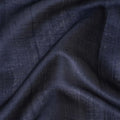 Navy blue plain blended tussar silk fabric-D12243