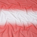 قماش شيفون صناعي باللون الأحمر والأبيض مع لوريكس معدني بنفس اللون بتصميم متدرج - D14454