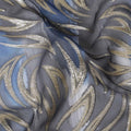 Multicolor premium pure silk chiffon fabric with gold metallic lurex in abstract design-D14076