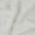 Cream synthetic chiffon fabric with same tone metallic lurex in floral design-D10131