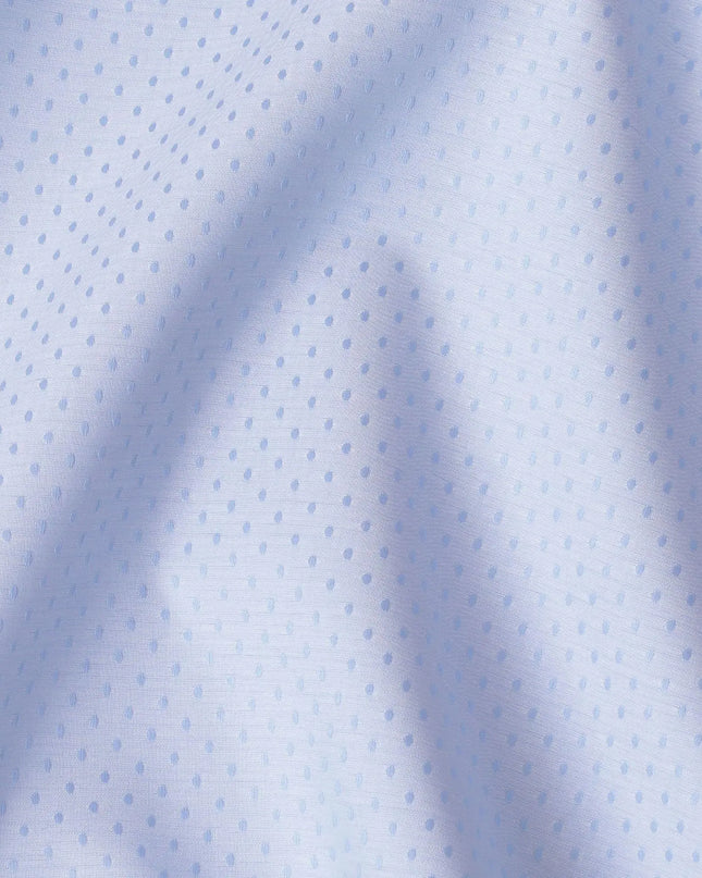 Powder blue Premium pure 100% Swiss cotton shirting fabric with same tone jacquard in self design-D14676 Regal Fabrics