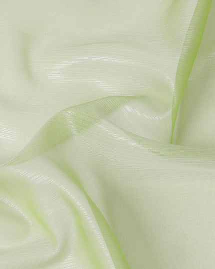 Pastel green plain French lame silk chiffon fabric with shiny finish-D6483 Regal Fabrics