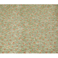 Mint green synthetic crepe fabric with same tone and peach print having stone work in floral design-D15304