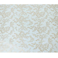 Powder blue Premium pure silk chiffon fabric with gold metallic lurex in leaf design-D15448
