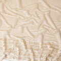 Gold nylon tulle fabric with same tone embroidery, thread work in border design-D7720