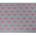 Coin grey Premium pure cotton voile fabric with peach, crimson red and beige embroidery in floral design-D15240