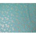 Teal blue Premium pure changent silk chiffon garbasaar with gold metallic lurex in floral design-D12409
