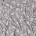Steel grey cotton voile fabric with beige print in floral design-D15156 Regal Fabrics