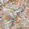 Grey Uragiri cotton fabric with multi colour prints in paisley design-11226