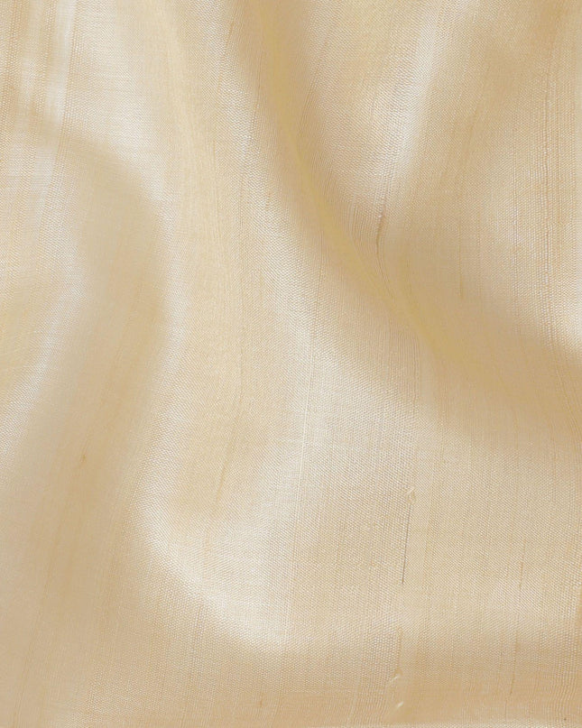 Beige plain blended tussar silk fabric-D12246
