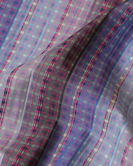 Multicolor 100% cotton shirting fabric in fancy design-D7413