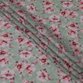 Sage green blended viscose fabric with multicolor print in floral design-D13312 Regal Fabrics