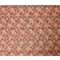قماش فوال من القطن الخالص باللون البرتقالي الصدئ مع طباعة متعددة الألوان مع تطريز وترتر بتصميم زهور-D13240