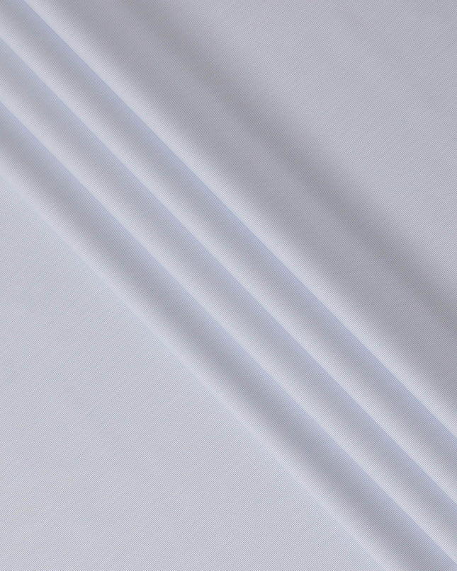 Light blue Premium pure 100% Swiss cotton shirting fabric in stripe design-D14679