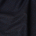 Navy blue cotton fabric with blue and red print in fancy design-D14840
