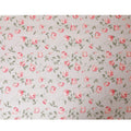 Light grey cotton lawn fabric with brick pink and sage green print in floral design-D9021