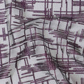 Black nylon tulle fabric with purple glitter in fancy design-D15401