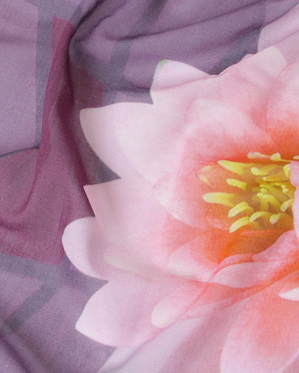 ثوب فوال قطني فاخر متعدد الألوان مطبوع بتصميم زهور-D11613