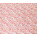 Salmon peach cotton satin fabric with off white print in Leaf design-D11913 Regal Fabrics