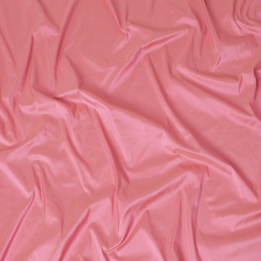 قماش من الحرير الخام الخالص الفاخر باللون الوردي القرميد-D12042