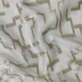 Laurel green Premium pure French (Fransawi) silk chiffon fabric with gold metallic lurex in abstract design-D14126