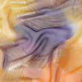 Multicolor Premium pure silk chiffon fabric with gold metallic lurex in abstract design-D9696