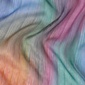 Multicolor Premium pure silk chiffon fabric with gold metallic lurex in stripe design-D12616 Regal Fabrics