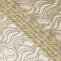 Light gold Premium pure French (Fransawi) silk chiffon fabric with black viscose and gold metallic lurex in fancy design-D14308