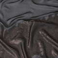 Black Premium pure French (Fransawi) silk chiffon fabric with copper brown metallic lurex in fancy design-D15642
