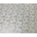 Stone grey Premium pure silk chiffon fabric with gold metallic lurex in Leaf design-D9716 Regal Fabrics