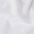White synthetic chiffon fabric with same tone metallic lurex in floral design-D10132
