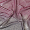 Baby pink to black synthetic chiffon fabric having gold metallic foil in ombre design-D10658