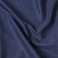 Navy blue Super 120's blended suiting fabric with same tone checks design