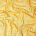 Mustard yellow premium silk brocade fabric with same tone embroidery having mirror work in fancy design-D12458 Regal Fabrics