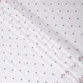 White Premium Swiss cotton voile thobe with same tone and pale brown embroidery in floral design having stone work-D11625