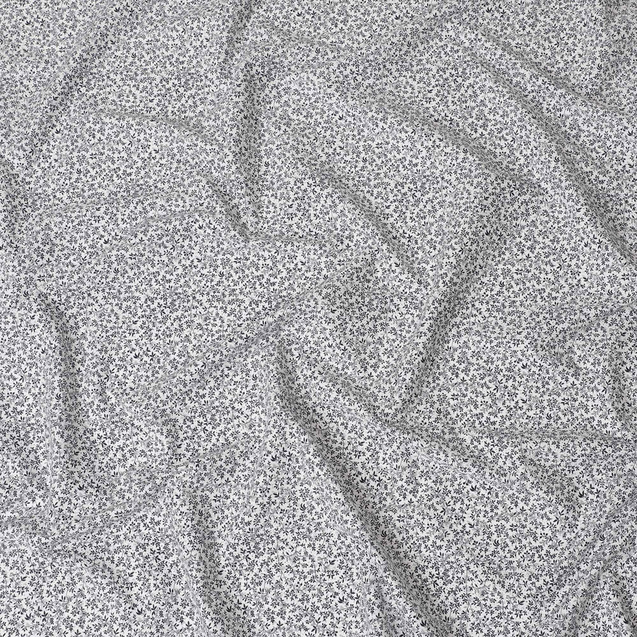 نسيج قطن أبيض مع طباعة سوداء بتصميم فاخر-D14848