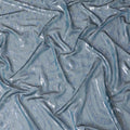 Petrol blue premium pure French (Fransawi) silk chiffon garbasaar with blue and silver metallic lurex in abtract design-D9556 Regal Fabrics