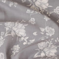 Steel grey cotton voile fabric with beige print in floral design-D15156 Regal Fabrics
