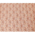 Peach synthetic satin fabric with multicolor print in paisley design-D14175