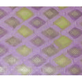 Purple Premium pure silk chiffon fabric with Paris green print having gold metallic lurex in dot design-D14300