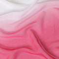 قماش شيفون صناعي باللون الوردي الفاقع والأبيض مع لوريكس معدني بنفس اللون بتصميم متدرج - D14453