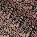 Black cotton voile fabric with multicolor print in fancy design-D15417