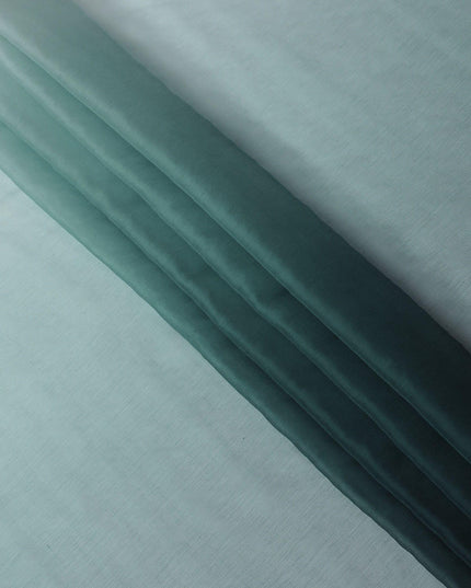 قماش من الشيفون الحريري الخالص الفاخر بتصميم متدرج اللون من اللون الأخضر إلى الزجاجة باللون الأخضر-D15487