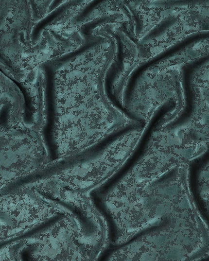 قماش كوبرو أخضر غابات قابل للتحلل بنسبة 100% مع جاكار بنفس اللون بتصميم ذاتي-D6980